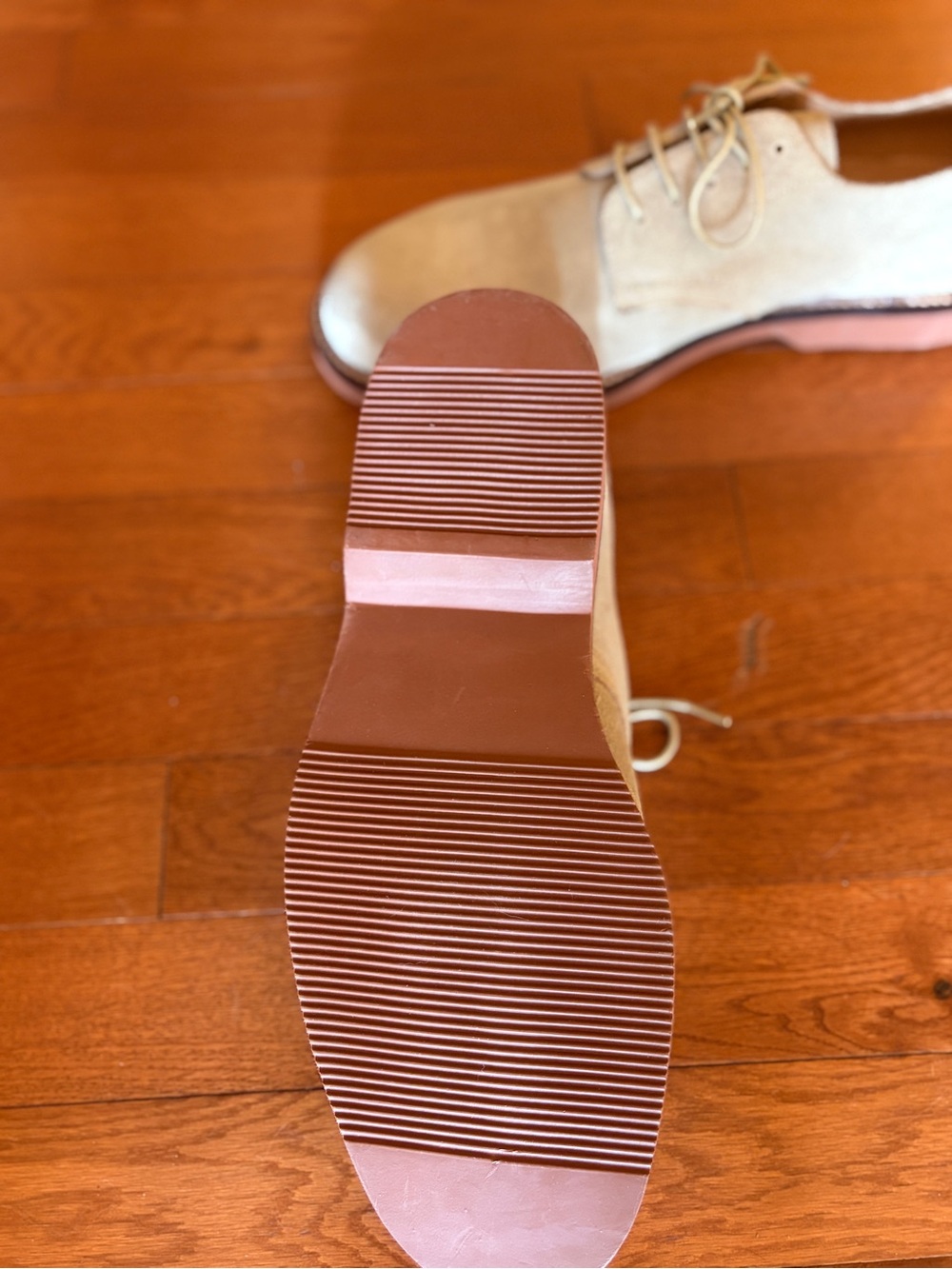 Sandro Beige Suede Derby Shoes - Picture 6 of 8
